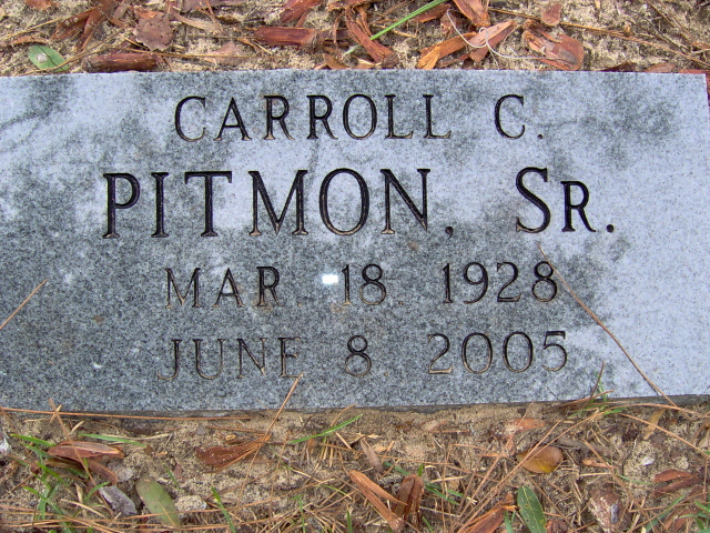 Headstone for Pitmon, Carroll C. Sr